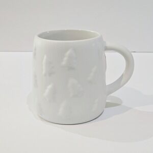Bay Island Christmas Tree Coffee Mug Cup 16oz Embossed 3D Solid White Large